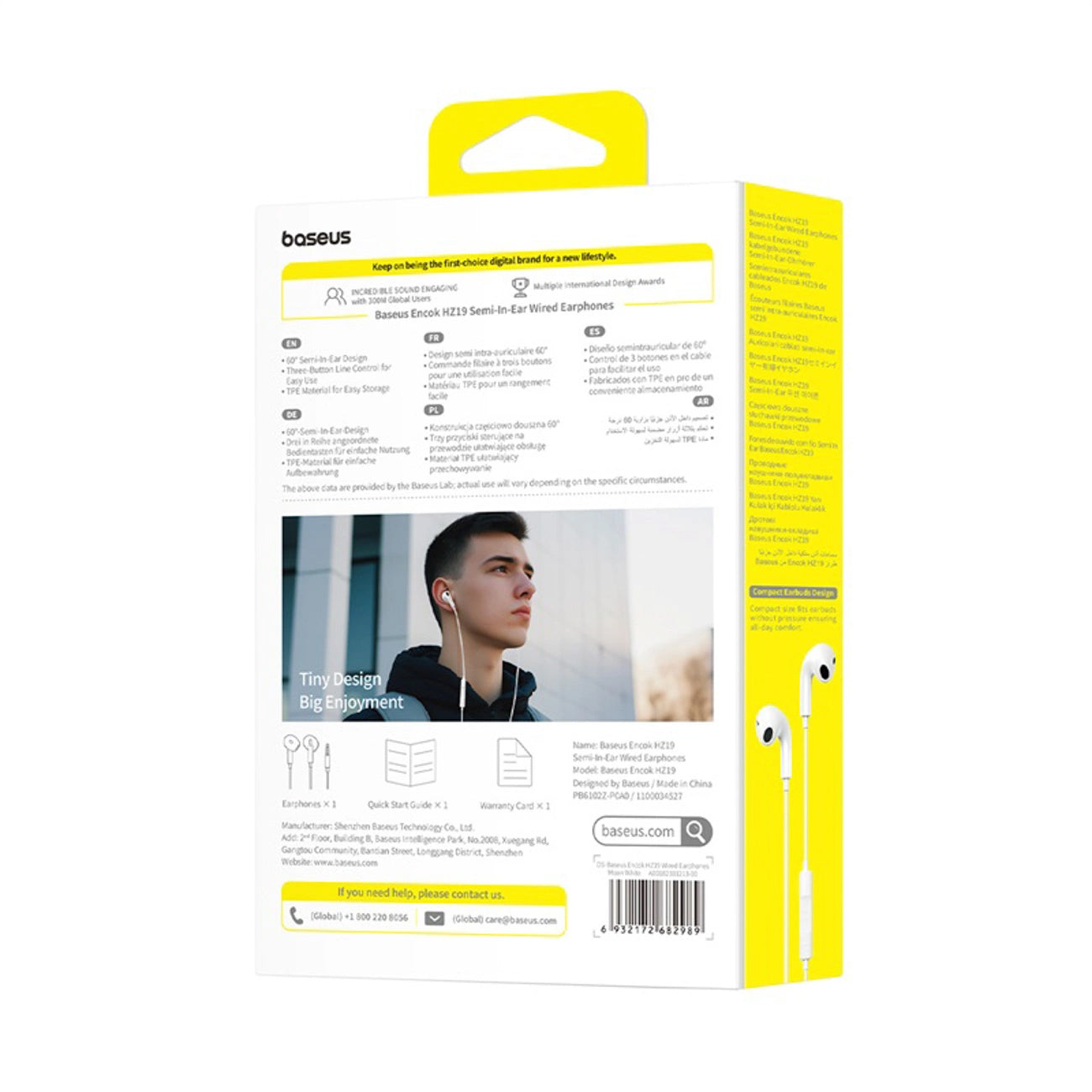 Handsfree 3.5mm Baseus Encok HZ19, Vit A00182301213-00