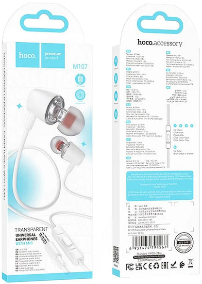 Handsfree 3.5mm HOCO M107, Vit