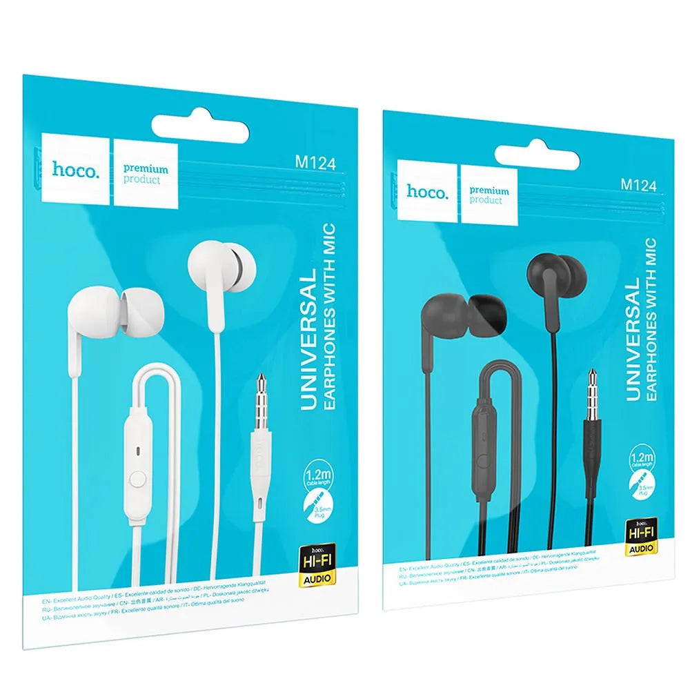 Handsfree 3.5mm HOCO M124, Svart