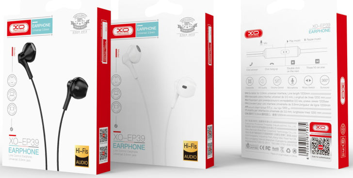 Handsfree 3.5mm XO Design EP39, Vit