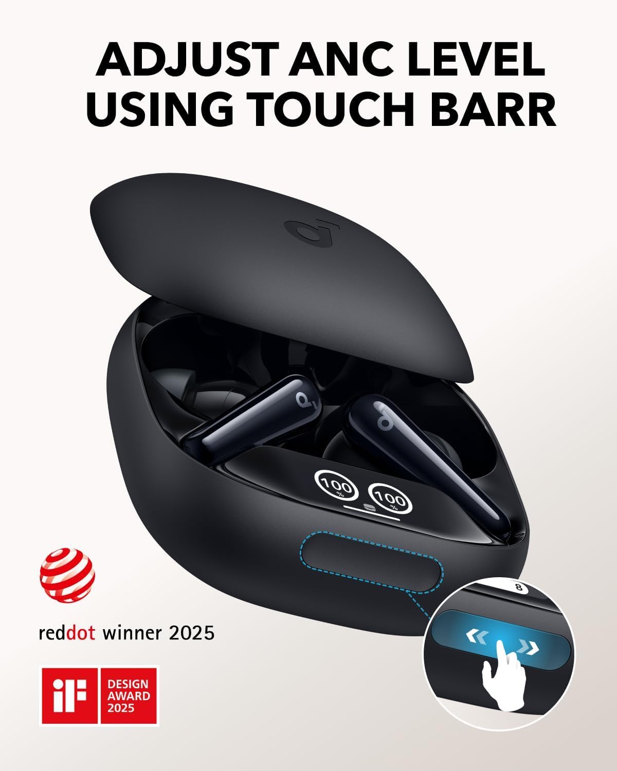 Bluetooth-handsfree Anker SoundCore Liberty 4 Pro, TWS, ANC, Svart A3954G11