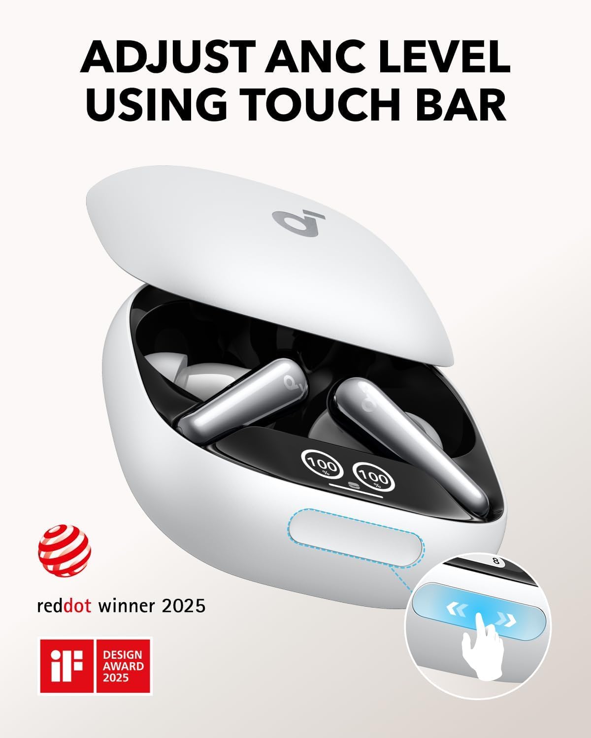 Bluetooth-handsfree Anker SoundCore Liberty 4 Pro, TWS, ANC, Vit A3954G21