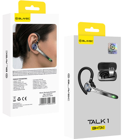 Blavec Talk 1 Bluetooth-headset, MultiPoint, A2DP, svart