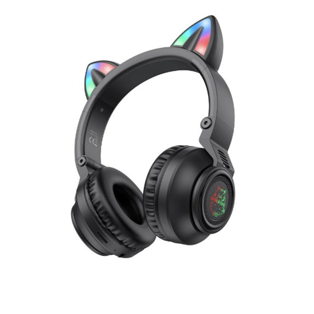 Handsfree Bluetooth Borofone BO18 Cat Ear, A2DP, Svart