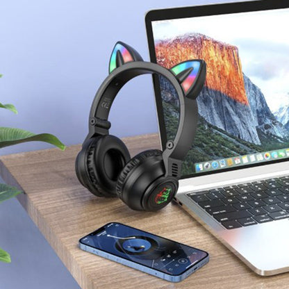 Handsfree Bluetooth Borofone BO18 Cat Ear, A2DP, Svart