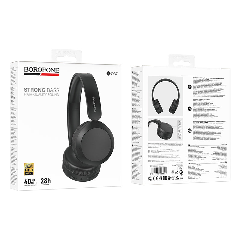 Bluetooth-handsfree Borofone BO37 Marvellous, A2DP, Svart