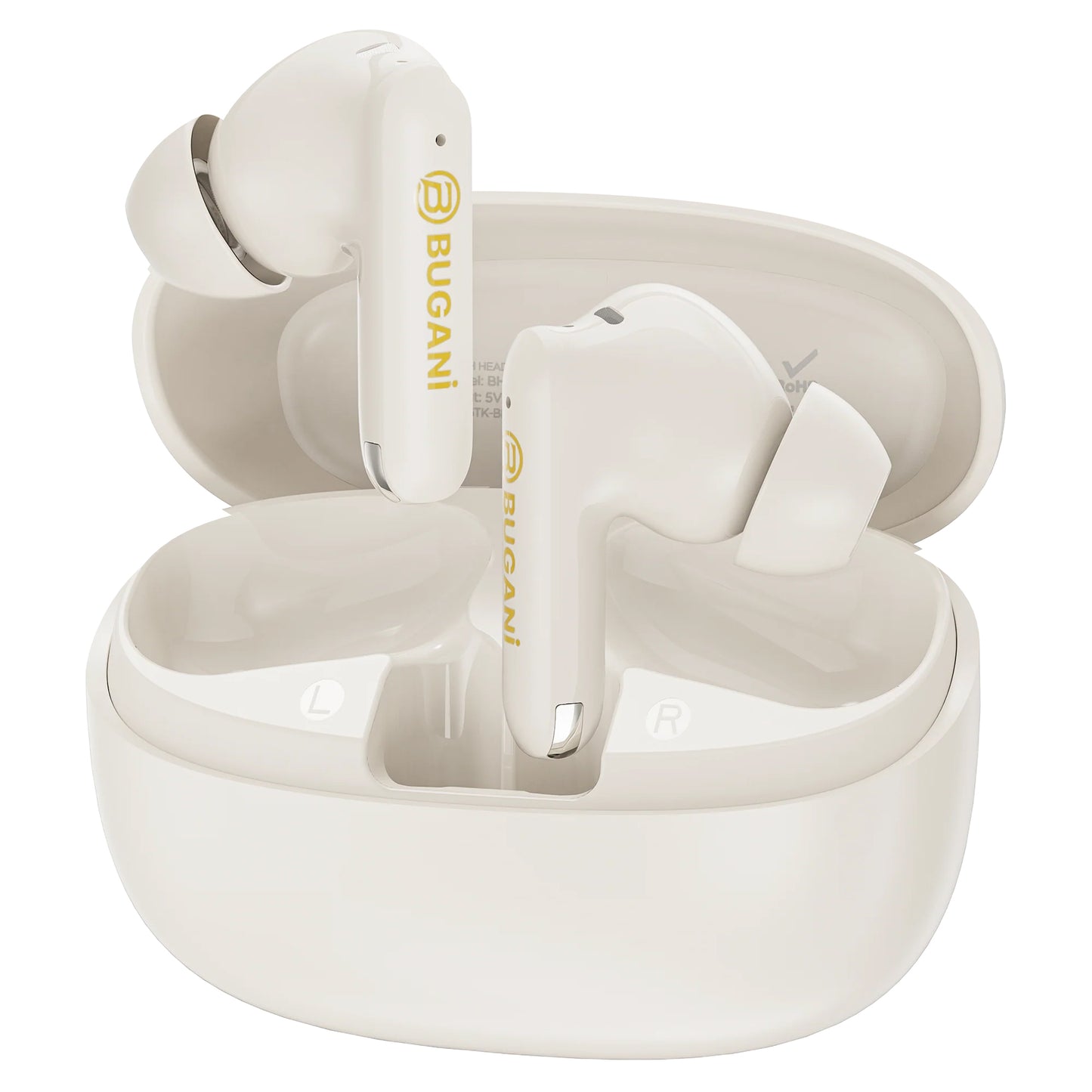 Bluetooth-handsfree Bugani Freebuds B20, TWS, ANC, Ljusgräddfärg