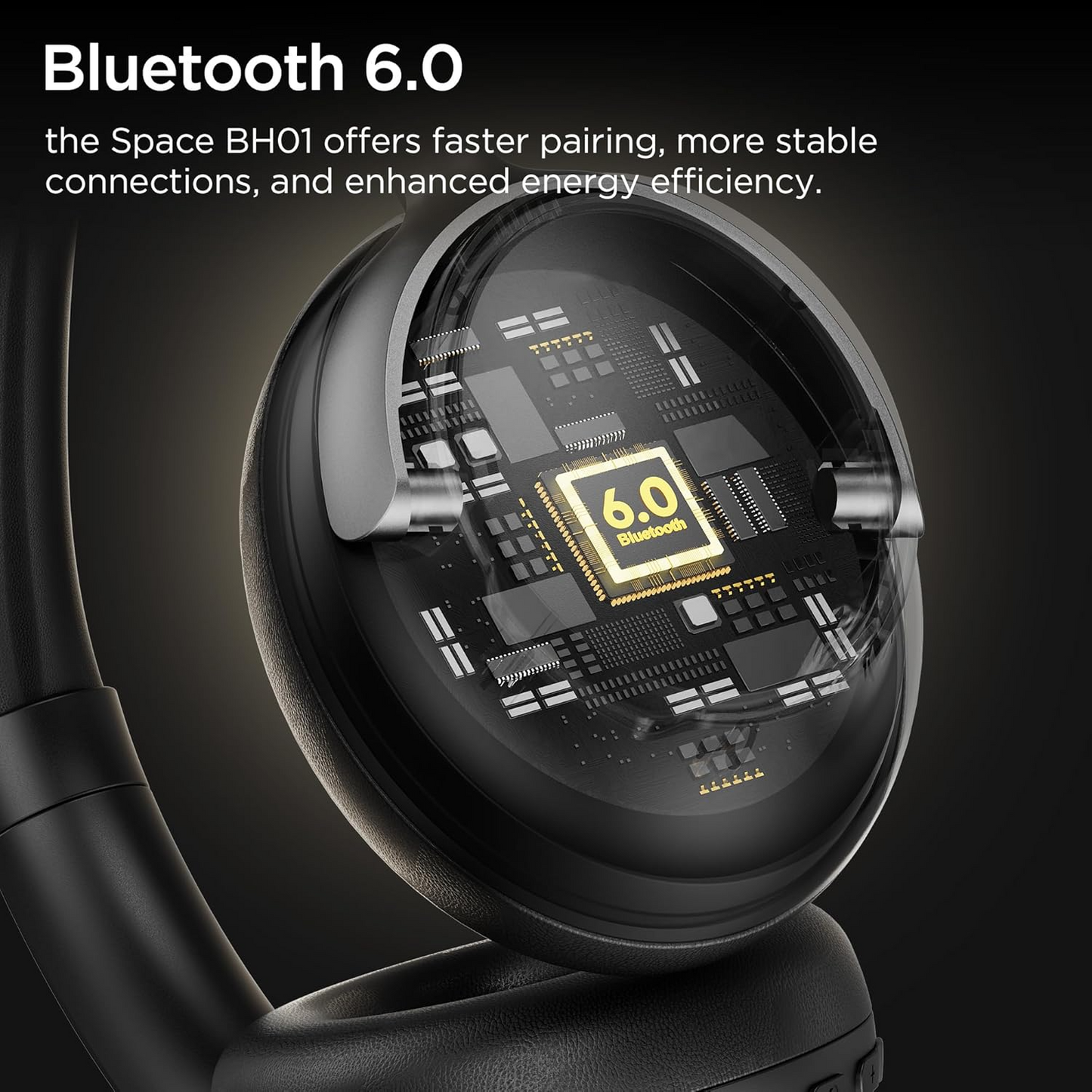 Bluetooth-handsfree Bugani Space BH01, MultiPoint, A2DP, ANC, Svart