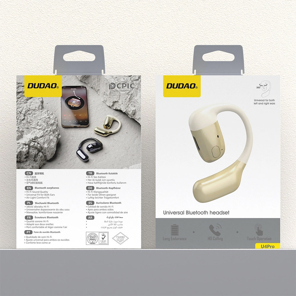 Handsfree Bluetooth Dudao U4Pro, A2DP, Guldbeige