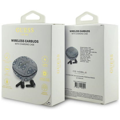 Handsfree Bluetooth Guess 4G Classic Metal Logo, TWS, Blå