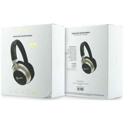Handsfree Bluetooth Guess 4G Gold Script Metal, A2DP, Svart