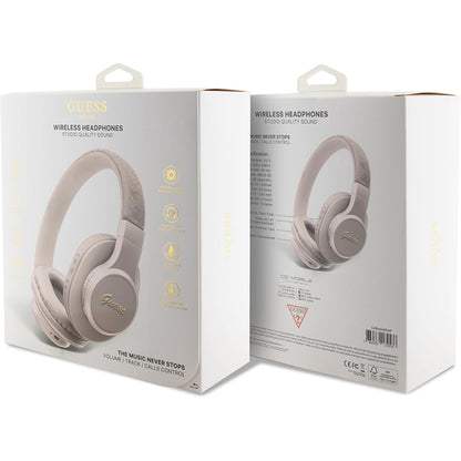 Handsfree Bluetooth Guess 4G Tone on Tone Script Logo, A2DP, Rosa