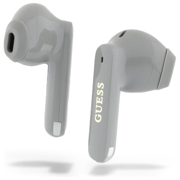 Handsfree Bluetooth Guess Elongated Metallic Printed Logo, TWS, Grå