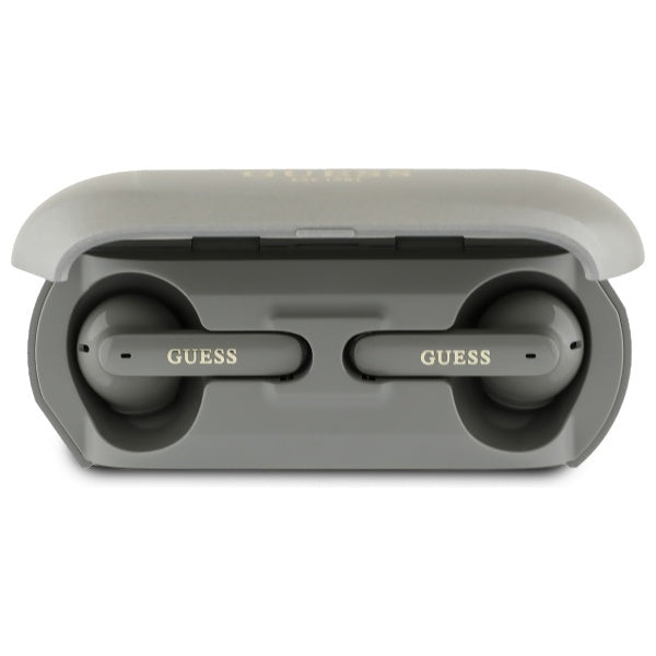 Handsfree Bluetooth Guess Elongated Metallic Printed Logo, TWS, Grå