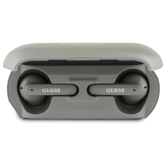 Handsfree Bluetooth Guess Elongated Metallic Printed Logo, TWS, Grå