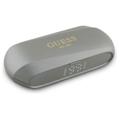 Handsfree Bluetooth Guess Elongated Metallic Printed Logo, TWS, Grå