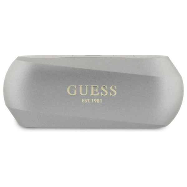 Handsfree Bluetooth Guess Elongated Metallic Printed Logo, TWS, Grå