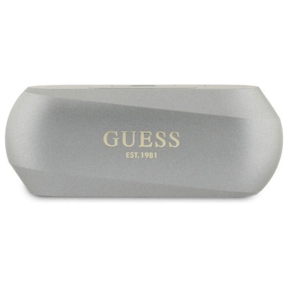 Handsfree Bluetooth Guess Elongated Metallic Printed Logo, TWS, Grå