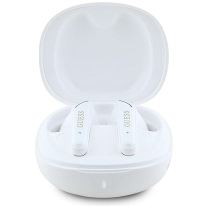 Handsfree Bluetooth Guess Flat Classic Logo Electroplated, TWS, Vit