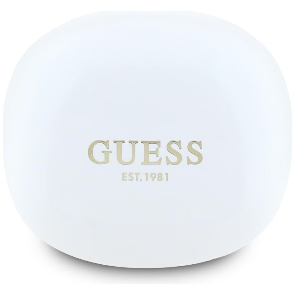 Handsfree Bluetooth Guess Flat Classic Logo Electroplated, TWS, Vit