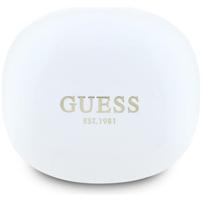 Handsfree Bluetooth Guess Flat Classic Logo Electroplated, TWS, Vit