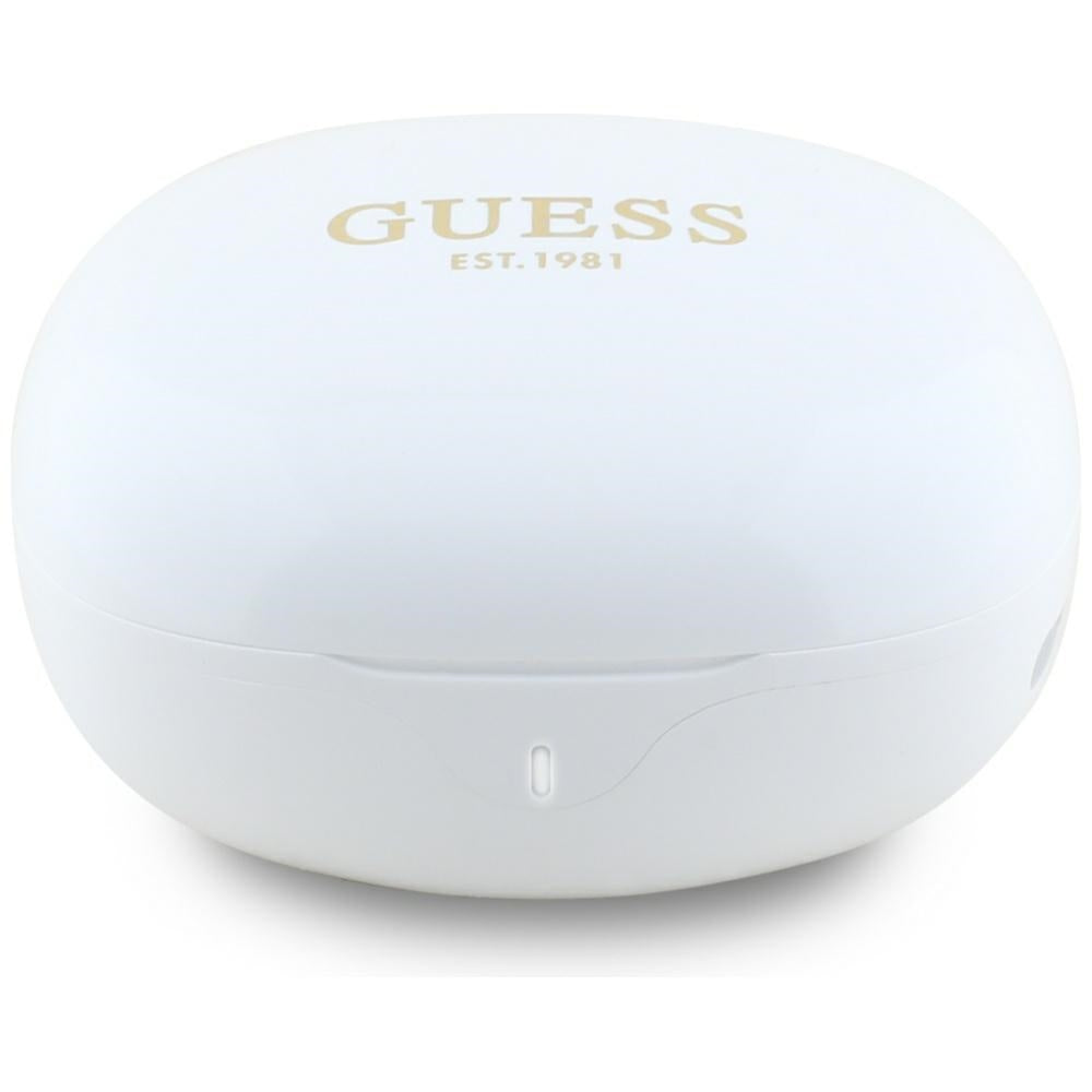 Handsfree Bluetooth Guess Flat Classic Logo Electroplated, TWS, Vit