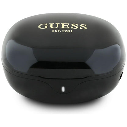 Handsfree Bluetooth Guess Flat Classic Logo Electroplated, TWS, Svart