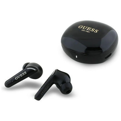 Handsfree Bluetooth Guess Flat Classic Logo Electroplated, TWS, Svart