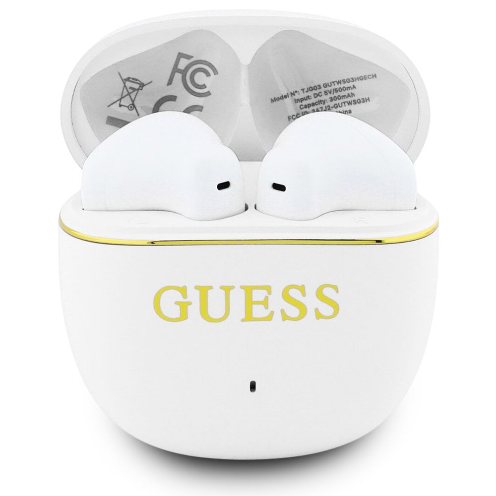 Handsfree Bluetooth Guess Glossy Gold Line Classic, TWS, Vit