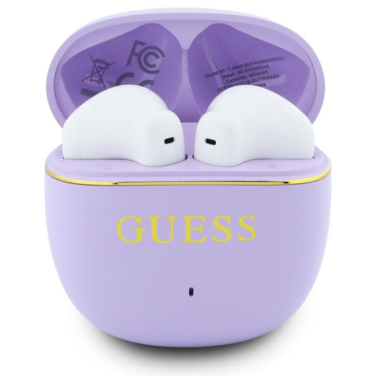Handsfree Bluetooth Guess Glossy Gold Line Classic, TWS, Lila