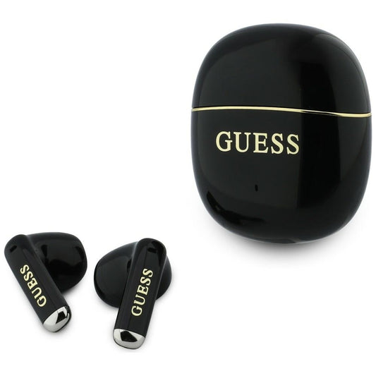 Handsfree Bluetooth Guess Glossy Gold Line Classic, TWS, Svart
