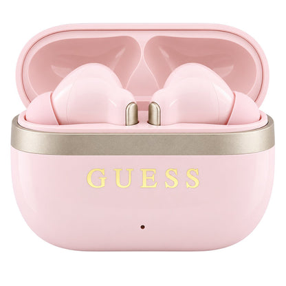 Handsfree Bluetooth Guess Glossy Gold Line Printed Classic Logo, TWS, rosa