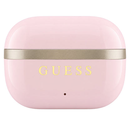 Handsfree Bluetooth Guess Glossy Gold Line Printed Classic Logo, TWS, rosa