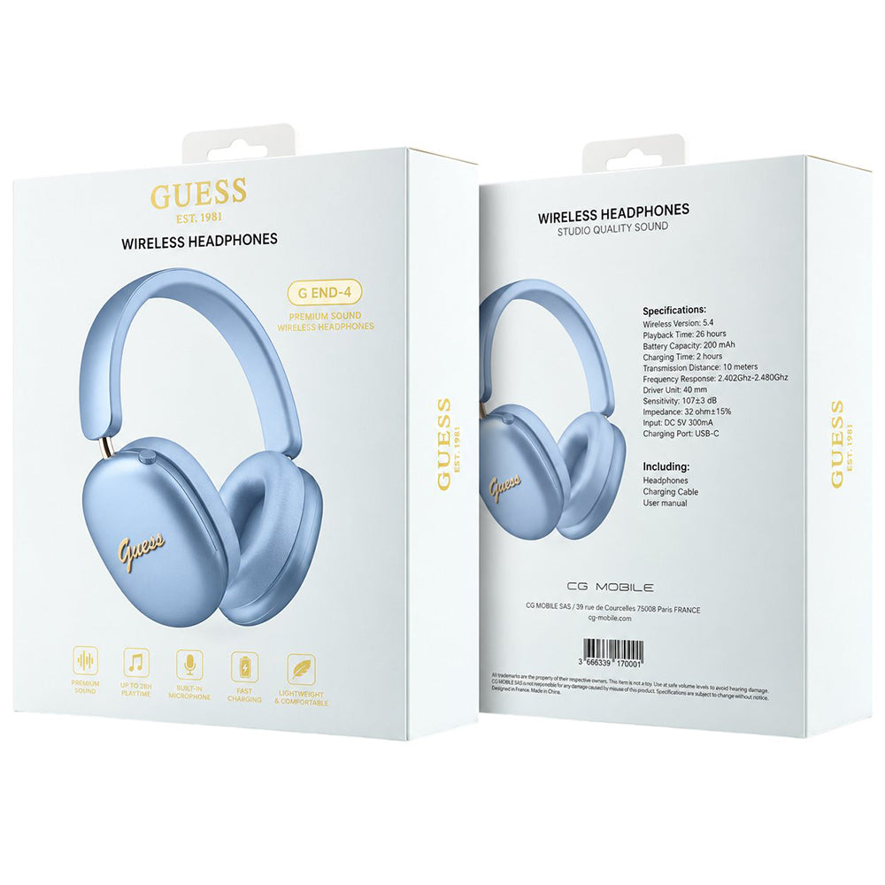 Guess Metal Script Logo Bluetooth Handsfree, A2DP, Blue