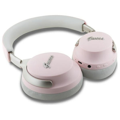 Handsfree Bluetooth Guess Metal Script Logo, A2DP, ANC, Rosa