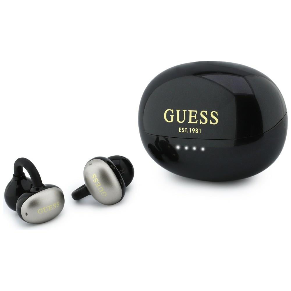Handsfree Bluetooth Guess Metallisk Finish Elektropolerade Delar Klassisk, TWS, Svart