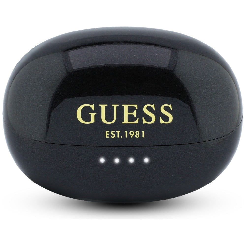 Handsfree Bluetooth Guess Metallisk Finish Elektropolerade Delar Klassisk, TWS, Svart