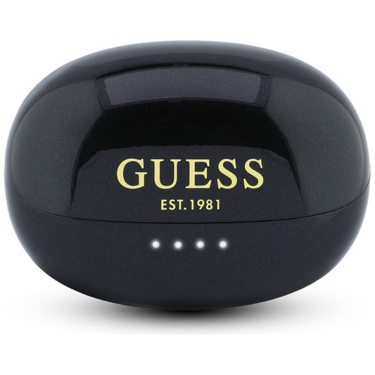 Handsfree Bluetooth Guess Metallisk Finish Elektropolerade Delar Klassisk, TWS, Svart