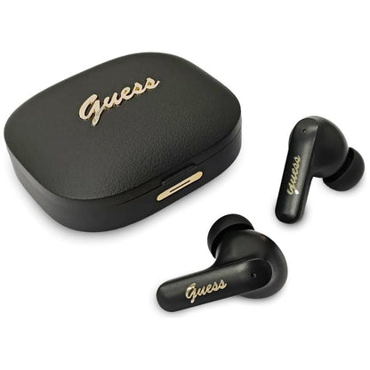 Handsfree Bluetooth Guess Script Metal Logo, TWS, Svart