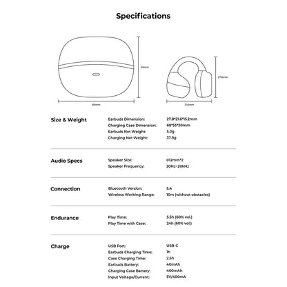 Handsfree Bluetooth HAVIT OWS916, TWS, Svart