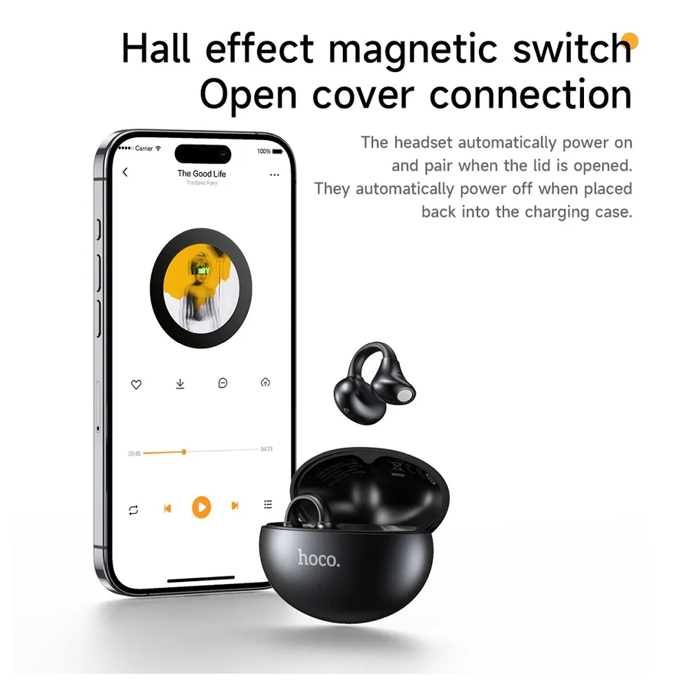 Handsfree Bluetooth HOCO EA8, TWS, Svart