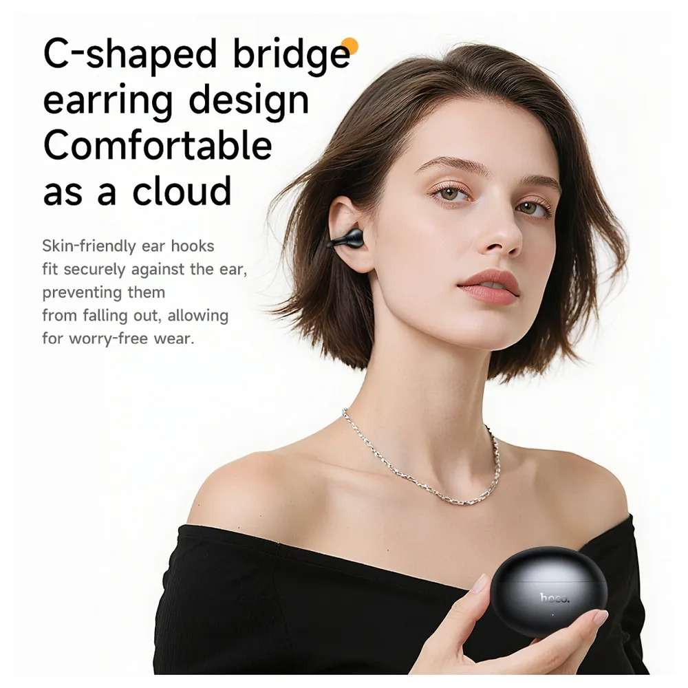 Handsfree Bluetooth HOCO EA8, TWS, Svart
