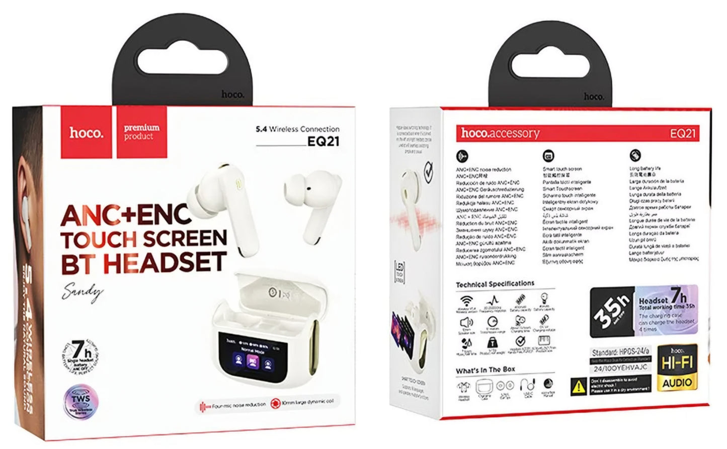 Handsfree Bluetooth HOCO EQ21, TWS, ANC, Vit