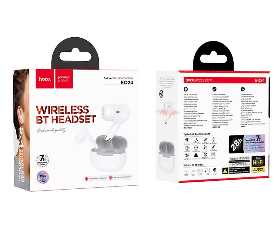 Handsfree Bluetooth HOCO EQ24, TWS, Vit