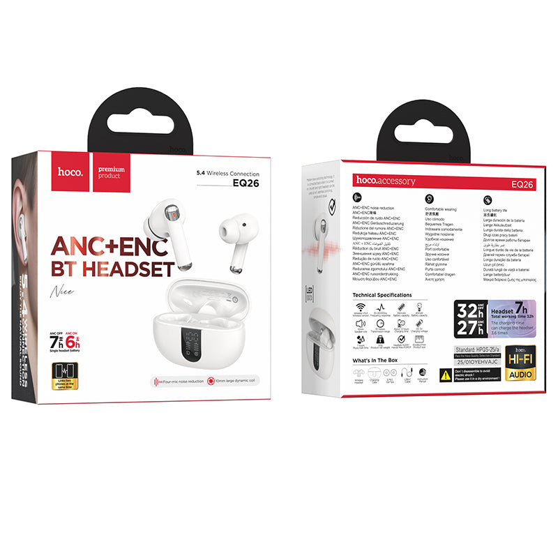 Handsfree Bluetooth HOCO EQ26, TWS, ANC, Vit