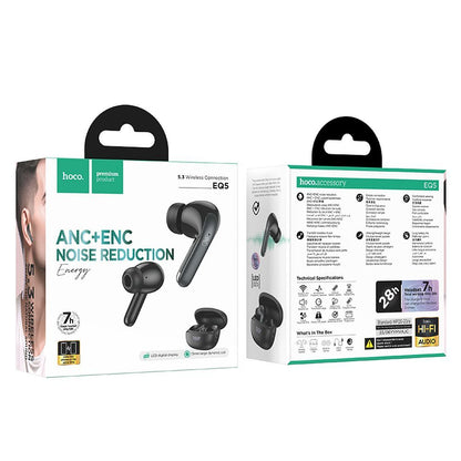 Bluetooth Handsfree Bluetooth HOCO EQ5, TWS, ANC, Svart 