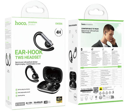 Handsfree Bluetooth HOCO EW206, TWS, Svart