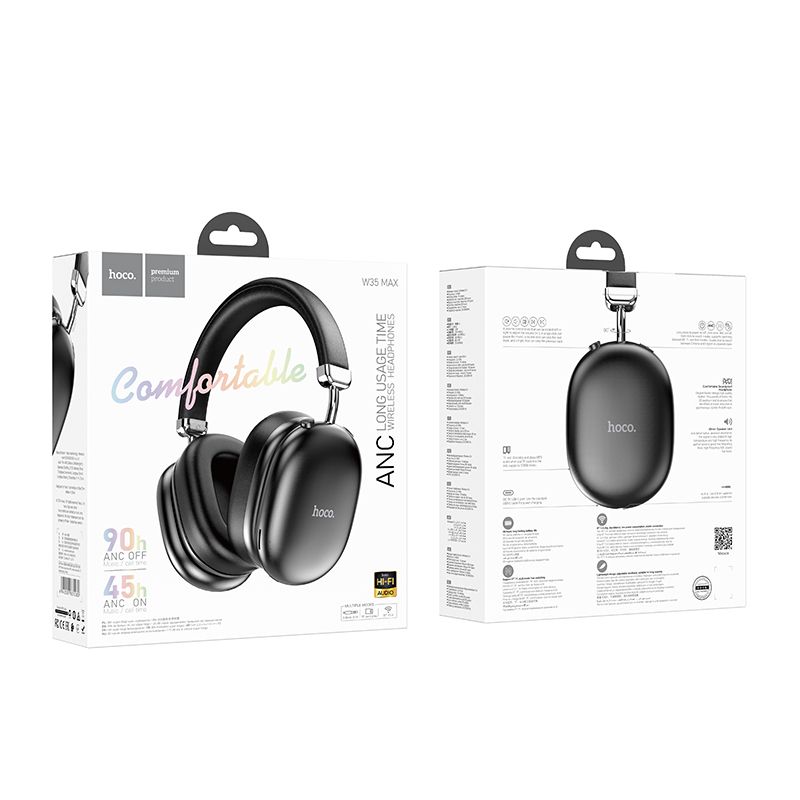 Handsfree Bluetooth HOCO W35 Max, A2DP, ANC, Svart