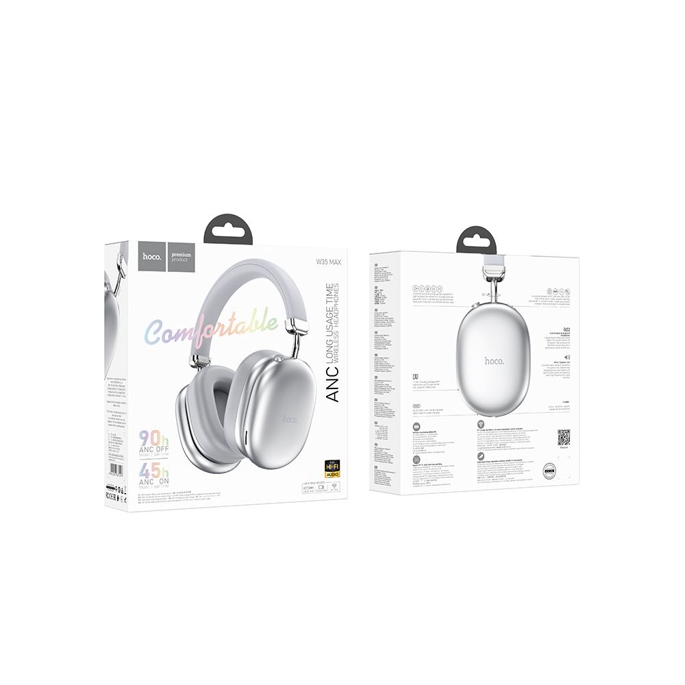 Handsfree Bluetooth HOCO W35 Max, A2DP, ANC, Silver