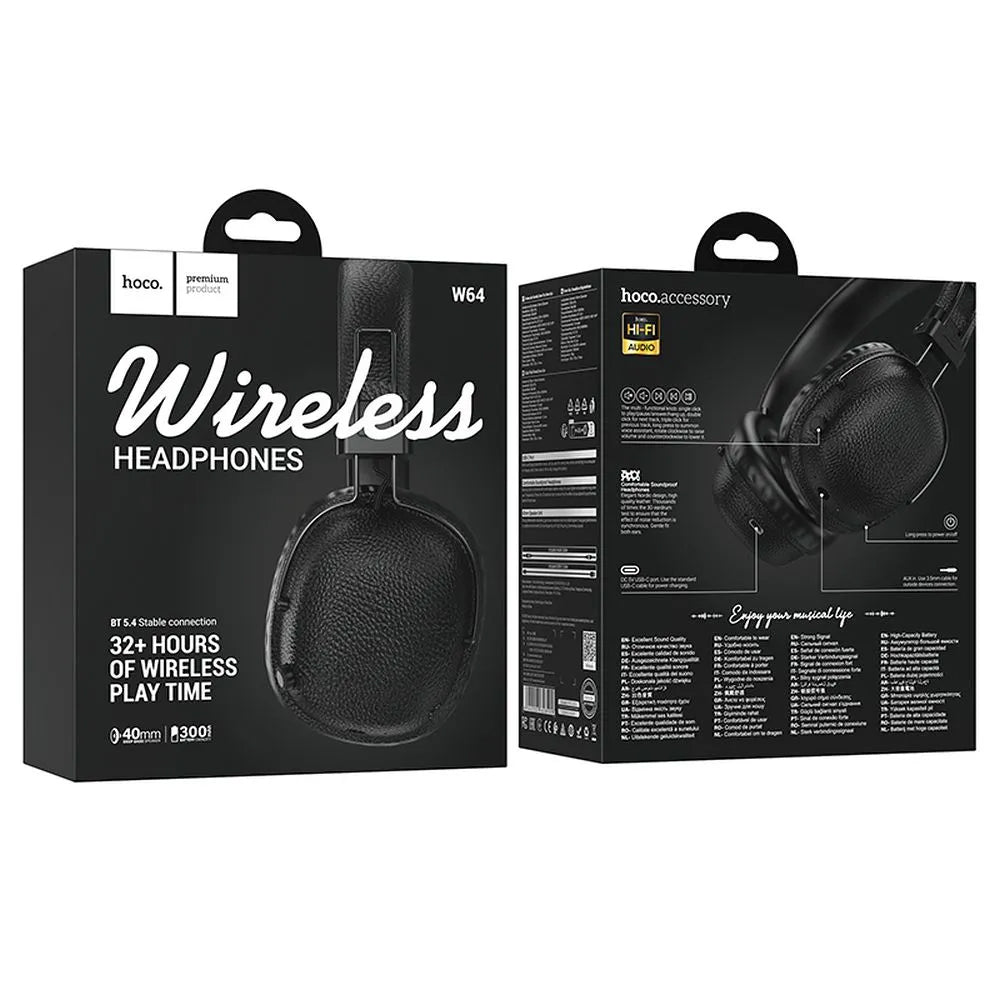 Handsfree Bluetooth HOCO W64, A2DP, Svart